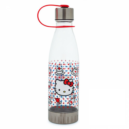Hello Kitty Polka Dots 20 oz Water Bottle with Lid Strap
