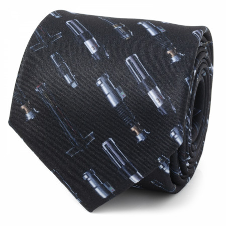 Star Wars Black Lightsaber Pattern Men's Neck Tie