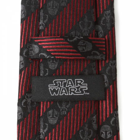 Star Wars The Mandalorian Black Red Stripe Men's Tie
