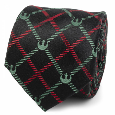 Star Wars Rebel Logo Red/Green Plaid Men's Tie