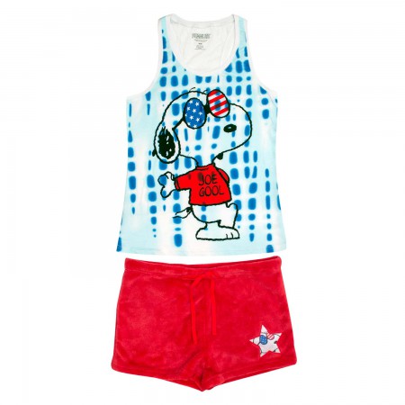 Snoopy America Women's Tank Top And Shorts Pajamas Set