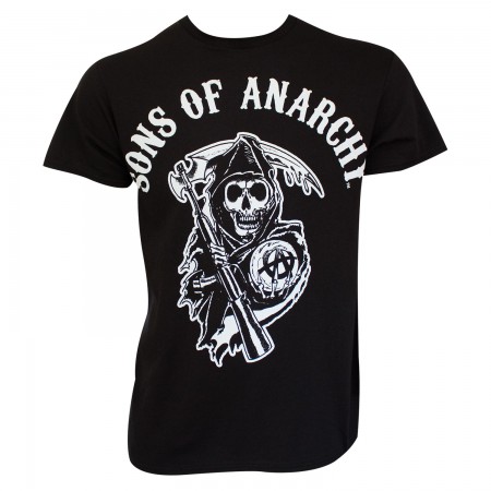 Sons Of Anarchy Men's Black Classic Reaper Logo T-Shirt