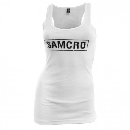 Sons of Anarchy Women's White SAMCRO Tank Top