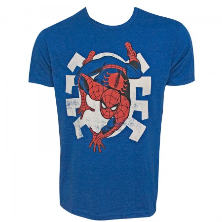Spider-Man Crawling Men's Blue T-Shirt