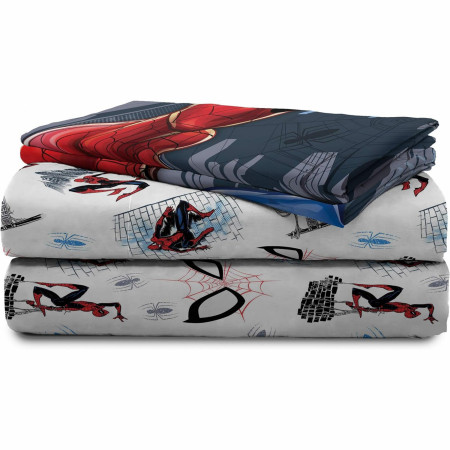 Marvel Spider-Man Crawl Queen Sized 4 Piece Bedsheet Set