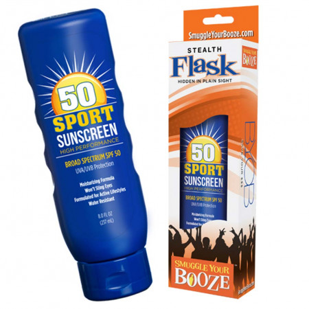Fake Sunscreen SPF 50 Hidden Smugglers Flask