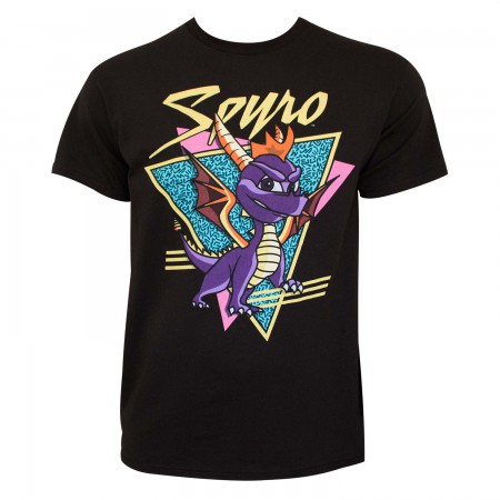 Spyro The Dragon Men's Black Retro Logo T-Shirt