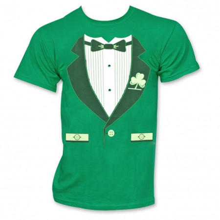 Irish Tuxedo St. Patrick's Day Novelty Graphic Green T-Shirt