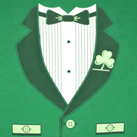 Irish Tuxedo St. Patrick's Day Novelty Graphic Green T-Shirt