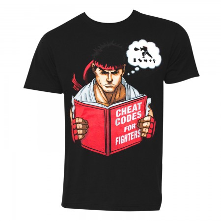Street Fighter Ryu Cheat Codes Men's Black T-Shirt