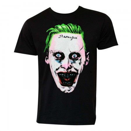 Suicide Squad Men's Black Joker Face T-Shirt