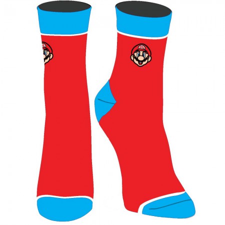 Super Mario Embroidered Juniors Red Socks
