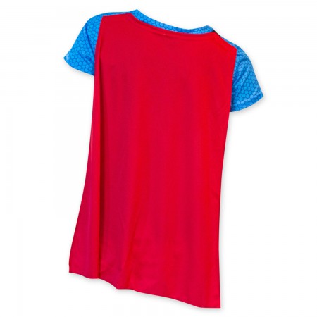 Superman Women's Sublimated Cape Costume Tee Shirt