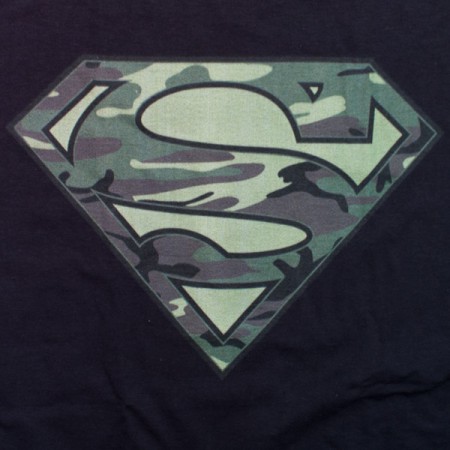 Superman Camo Logo Black T-Shirt