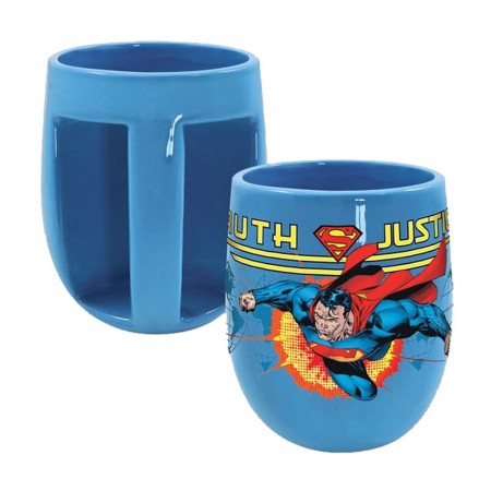 Superman Blue Inverted Handle Superhero Coffee Mug