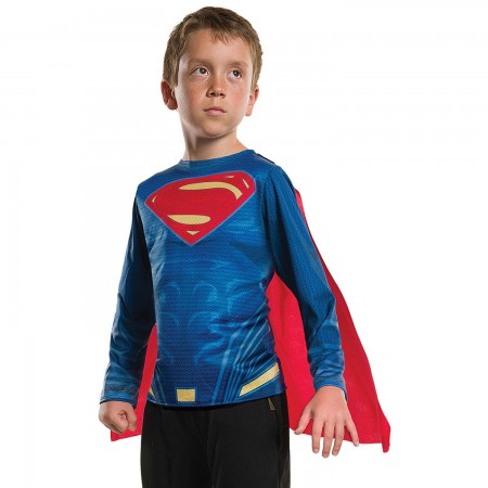 Superman Boy's Blue Caped Costume T-Shirt