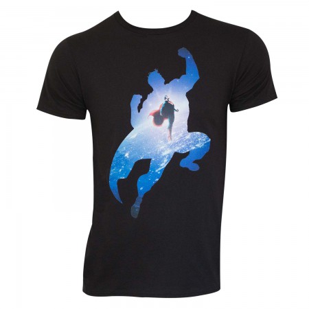Superman Men's Black Space Flight T-Shirt
