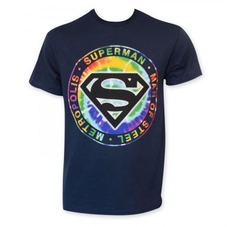 Superman Tie Dye Man Of Steel Logo T-Shirt