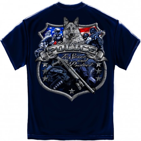 K9 Police Dog Blue Foil T-Shirt