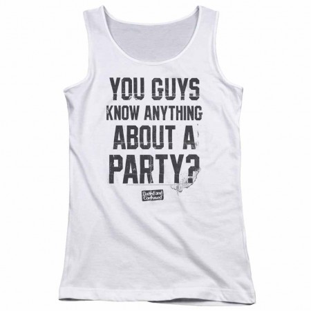 Dazed And Confused Party Time White Juniors Tank Top