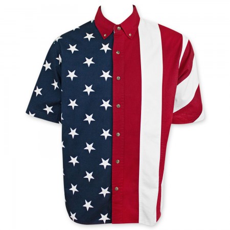 American Flag USA Button Up Shirt