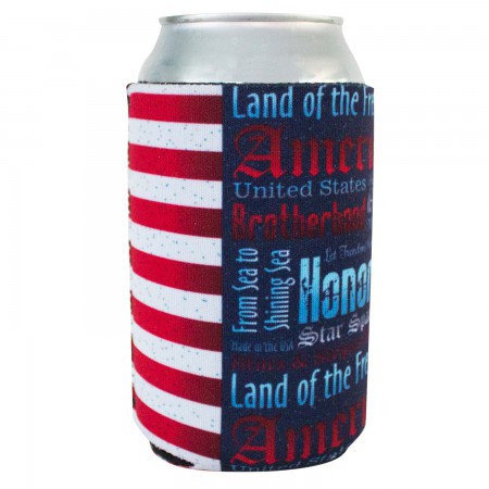 Patriotic USA Quotes Can Cooler