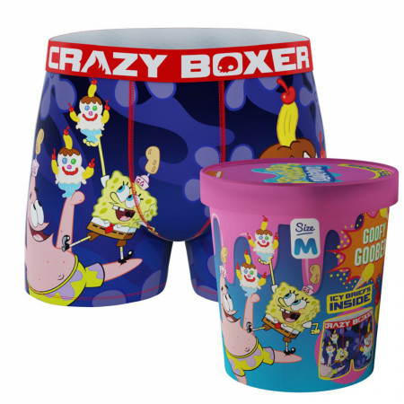 Crazy Boxer SpongeBob Men's Boxer Briefs in Ice Cream Pint Package