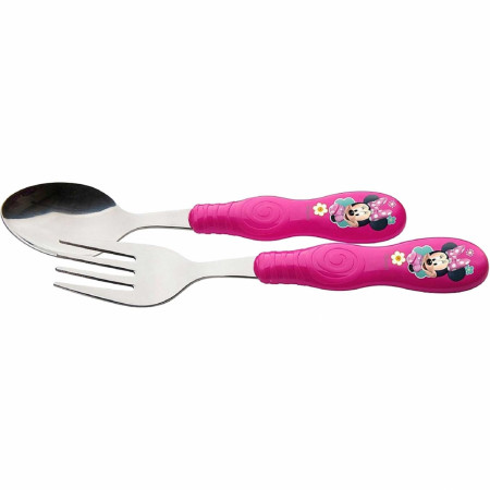 Disney Minnie Mouse Easy Grip Flatware Fork & Spoon Set