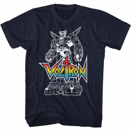 Voltron Character Line Art with Logo Robot T-Shirt