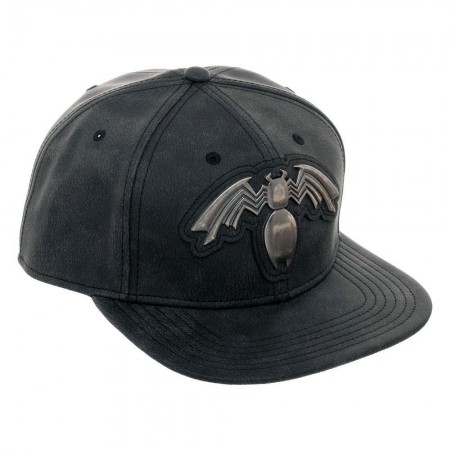 Venom Distressed Metal Black Snapback Hat