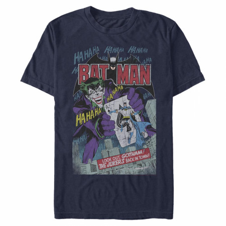 Batman and Joker Look Out Gotham Comic T-Shirt