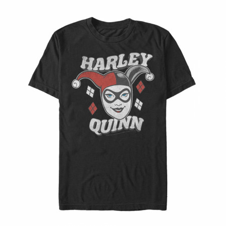 Harley Quinn Smirk Black T-Shirt