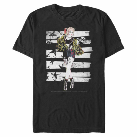 Birds of Prey Harley Quinn Mallet Black T-Shirt