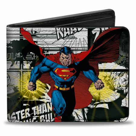 Superman B-Movie Comic Book Panels Bi-Fold Wallet