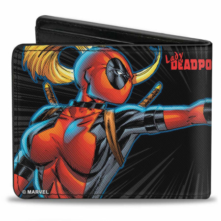 Deadpool X Lady Deadpool Face Off Vegan Leather Bi-Fold Wallet