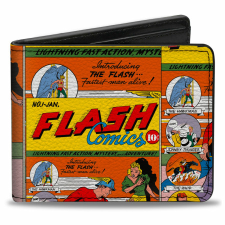 The Flash Comic Book Panels Collage Bi-Fold Wallet