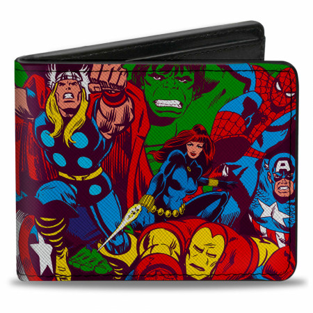 Avengers Retro Action Poses Bi-Fold Wallet