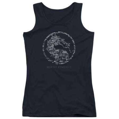 Mortal Kombat X Stone Seal Black Juniors Tank Top