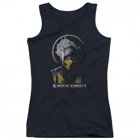 Mortal Kombat X Scorpion Bust Black Juniors Tank Top