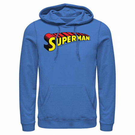 Superman Classic Text Logo Pullover Hoodie