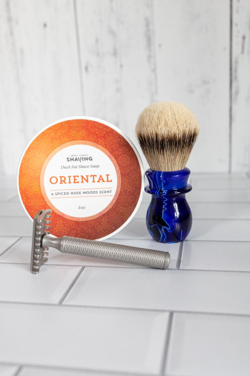 Product image 2 for WCS Marble Collection Shaving Brush, Admiral Blue