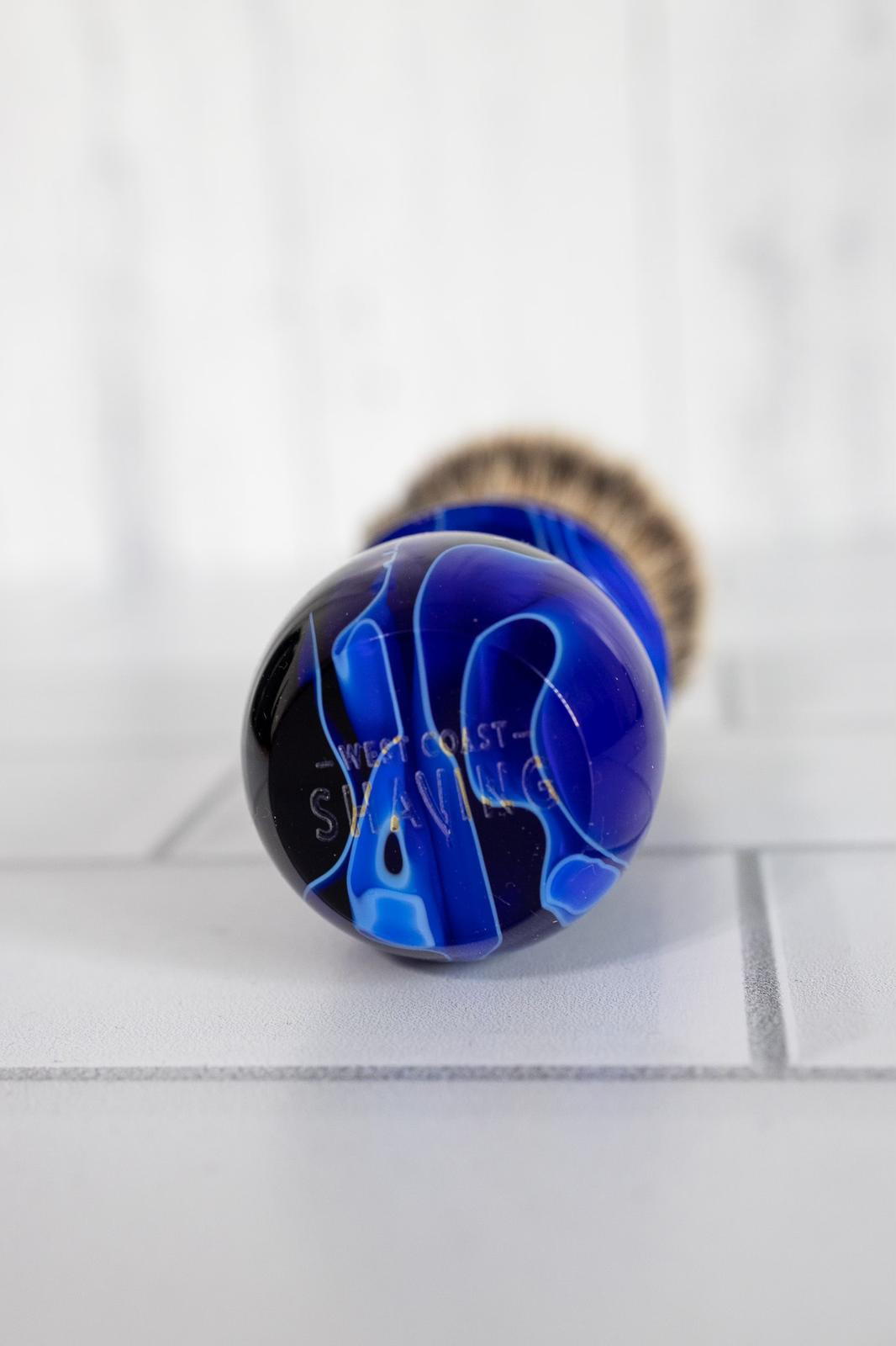 Product image 3 for WCS Marble Collection Shaving Brush, Admiral Blue