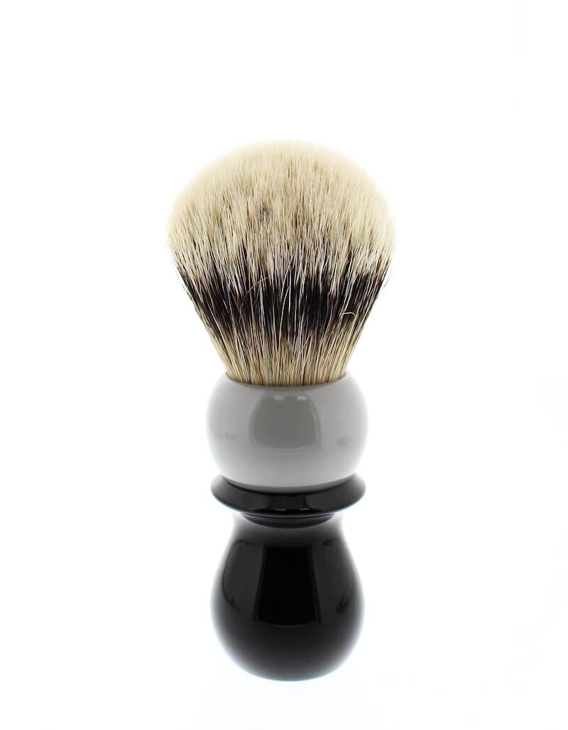 Product image 1 for WCS Two-Tone Tall Silvertip Shaving Brush, Grey & Black