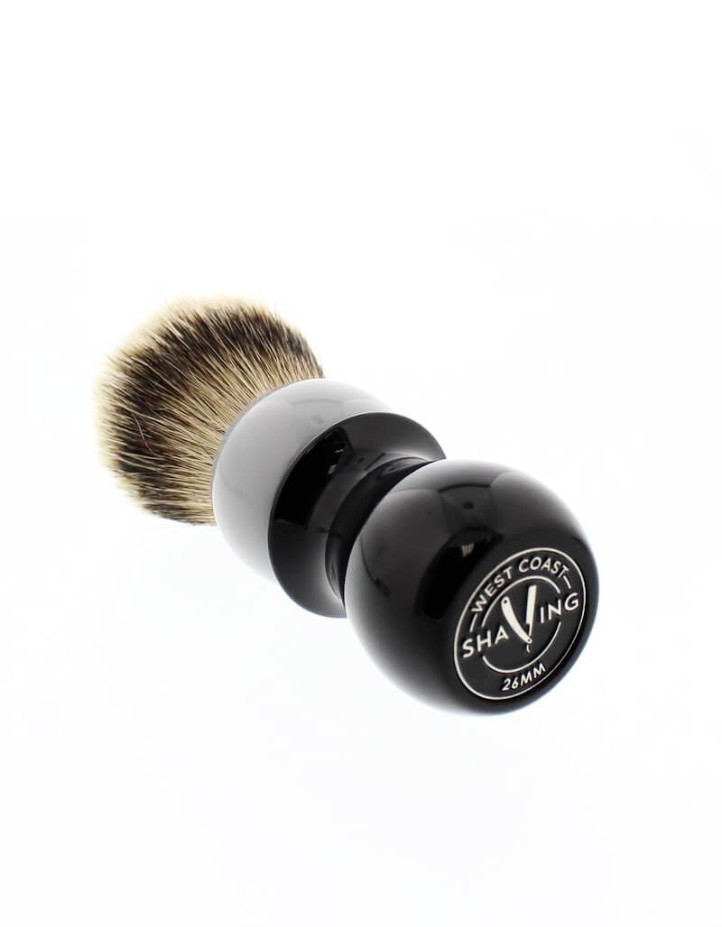 Product image 2 for WCS Two-Tone Tall Silvertip Shaving Brush, Grey & Black