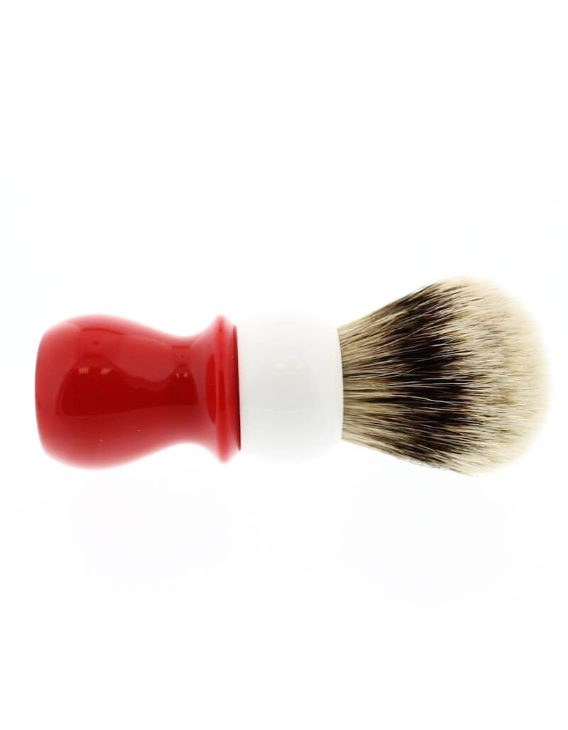 Product image 3 for WCS Two-Tone Tall Silvertip Shaving Brush, Red & White