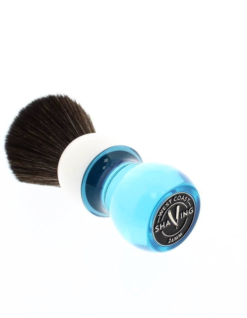 Product image 2 for WCS Two-Tone Tall Synthetic Shaving Brush, Blue & White