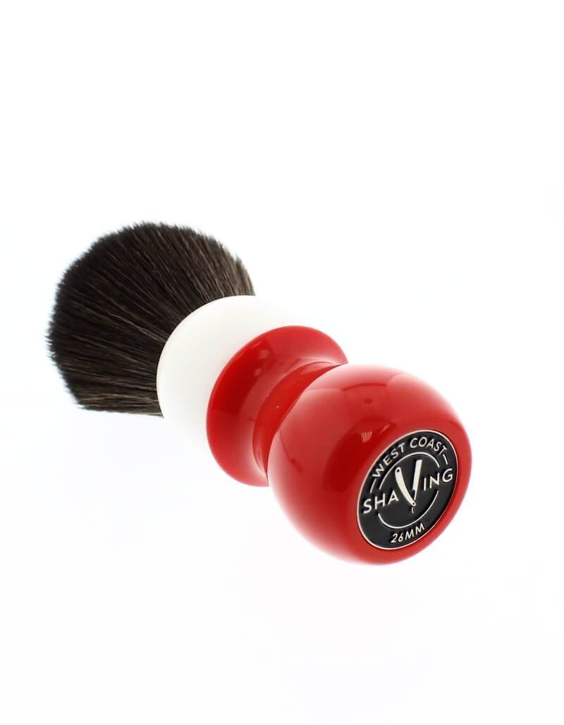 Product image 2 for WCS Two-Tone Tall Synthetic Shaving Brush, Red & White