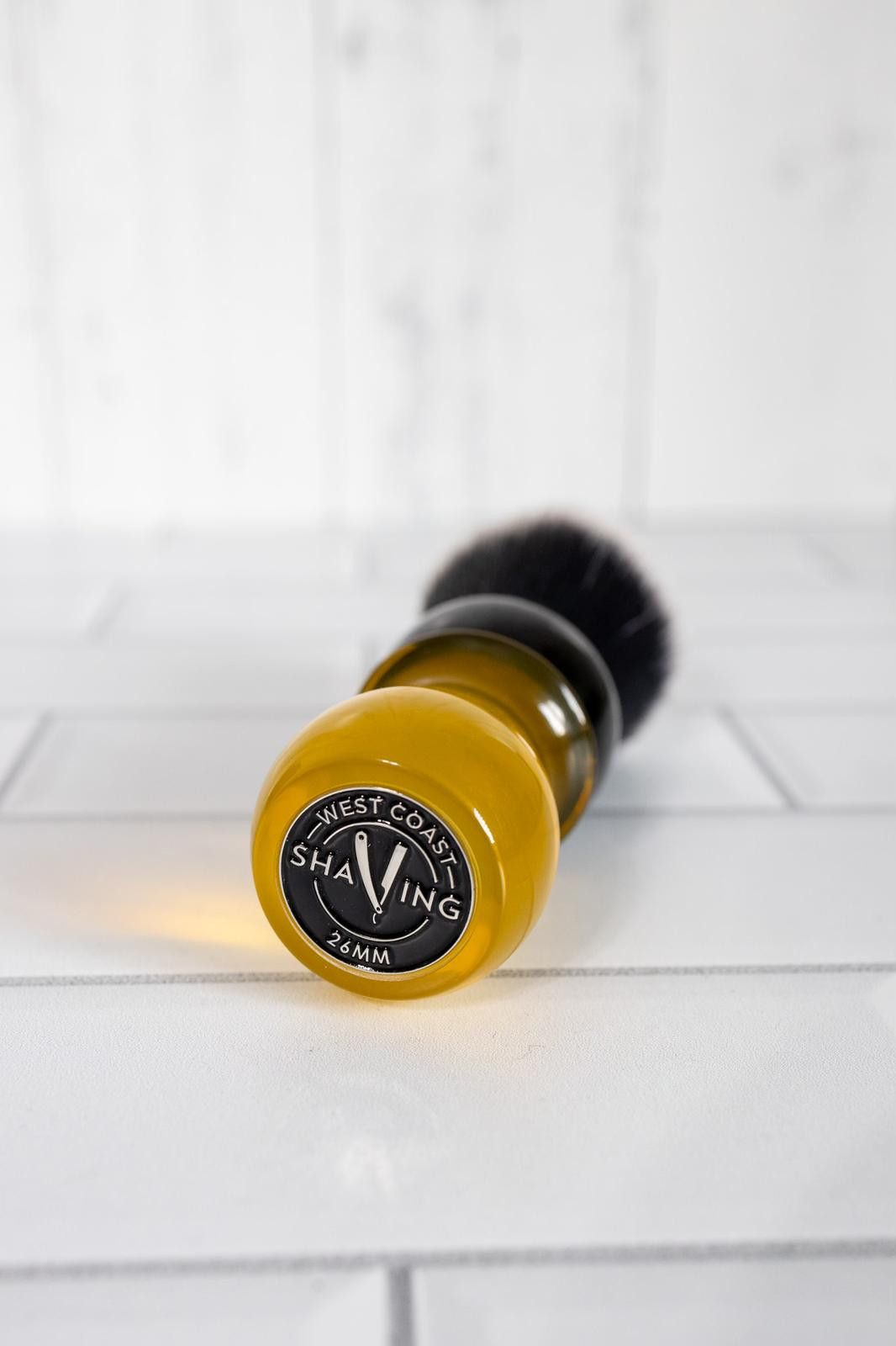 Product image 2 for WCS Two-Tone Tall Tuxedo Shaving Brush, Yellow & Black