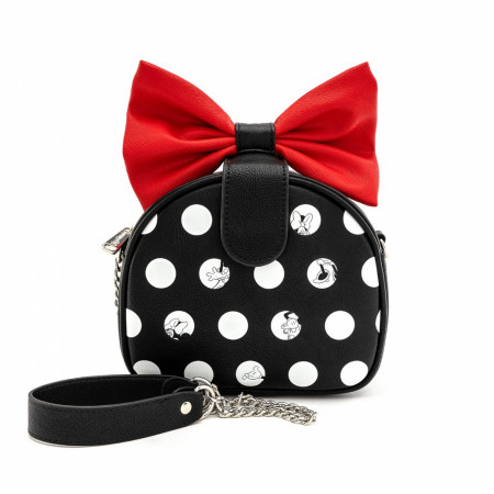 Disney Minnie Mouse Polka with Red Bow Crossbody Purse
