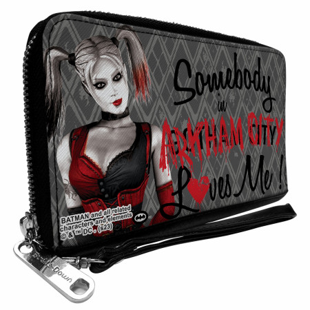 Harley Quinn Somebody Loves Me PU Leather Zip Around Wallet